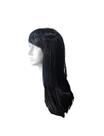 Peruca longa sintética Preto 55 cm cosplay
