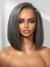 Peruca LUVME HAIR Grey Salt & Pepper Bob 25 cm, corte sem corte, renda frontal