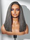 Peruca LUVME HAIR Grey Salt & Pepper Bob 35 cm, pré-cortada, sem cola