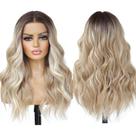 Peruca LuxeMelan Ash Blonde Balayage Blonde 50 cm Natural Ondulada