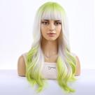 Peruca MAGQOO Green Matcha Green Blonde Ombre longa 55cm com franja Peruca MAGQOO Green Matcha Green Blonde Ombre longa 55cm com franja