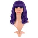 Peruca MapOfBeauty Short Wavy Curly 35 cm roxa escura sintética