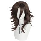 Peruca marrom em camadas, cabelo sintético de 18 polegadas, estilo anime fofo Peruca marrom em camadas, cabelo sintético de 18 polegadas, estilo anime fofo