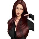 Peruca Marsala Longa 70cm Fibra Bio Orgânica