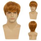 Peruca masculina Beweig, curta, laranja, sintética, cosplay, Halloween