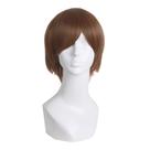 Peruca masculina MapofBeauty, curta reta, marrom claro, 30 cm