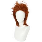 Peruca masculina Spiky Punk, marrom avermelhado, cabelo sintético 46 cm