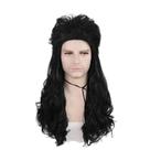 Peruca masculina Spiky Punk, marrom avermelhado, cabelo sintético 68 cm