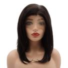 Peruca Meiyite, cabelo liso, curto, marrom escuro, 38 cm, resistente ao calor