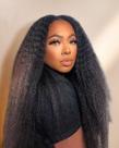 Peruca MENTOR Kinky Straight Cabelo Humano 61 cm 200% de Densidade