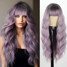 Peruca MERISIHAIR, longa, ombre, roxa clara, ondulada, resistente ao calor Peruca MERISIHAIR, longa, ombre, roxa clara, ondulada, resistente ao calor