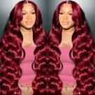 Peruca METDIO 99J Burgundy Wine Red Body Wave 30" 180% de densidade