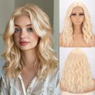 Peruca MISSQUEEN Blonde Wavy Sintética Resistente ao Calor 46cm
