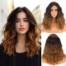 Peruca MISSQUEEN Dark Ombre Brown 18" Ondulada Sintética