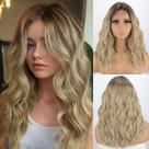 Peruca MISSQUEEN Ombre Blonde curta ondulada sintética para mulheres