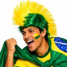 Peruca Moicano Brasil Verde e Amarelo Copa Do Mundo 2026