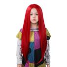 Peruca MUPUL, cabelo vermelho para crianças e meninas, cosplay longo e reto