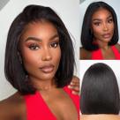 Peruca MUXFILLA Bob 25cm Cabelo humano 13x4 HD Lace Frontal