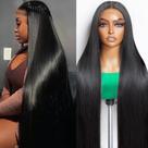 Peruca Mziio Full Large Lace Space 30", cabelo humano liso