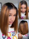 Peruca Nadula Blonde Piano Destaque Bob Straight Human Hair