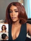 Peruca Nadula Bye Bye Knots Marrom avermelhado Short Body Wave Bob