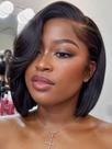 Peruca Nadula Short Layered Bob Human Hair 25 cm com franja Peruca Nadula Short Layered Bob Human Hair 25 cm com franja