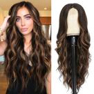 Peruca NAYOO Long Curly Sintética Resistente ao Calor de Fibra 66 cm
