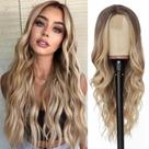 Peruca NAYOO Long Ombre Blonde Wavy 66 cm sintética para mulheres