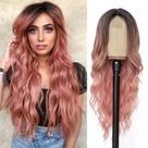 Peruca NAYOO Long Ombre Rosa Ondulada 66 cm Sintética Resistente ao Calor