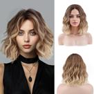 Peruca NOSTALGIA Short Ombre Blonde Wavy 35cm sintética para mulheres Peruca NOSTALGIA Short Ombre Blonde Wavy 35cm sintética para mulheres