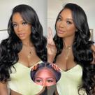 Peruca ONECHULY Wear and Go, cabelo humano sem cola, 60 cm, 180% de densidade