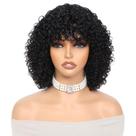 Peruca OnePart 200% de densidade curta Kinky Curly Wave com franja Peruca OnePart 200% de densidade curta Kinky Curly Wave com franja
