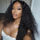 Peruca OQ HAIR Glueless Water Wave HD Lace Front 60 cm de cabelo humano