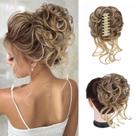 Peruca para coque de cabelo Foaoit Large Messy Bun marrom claro mix loiro