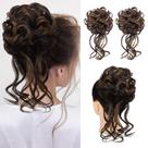 Peruca para coque de cabelo HOOJIH HB010 Dasiy preta marrom com mechas