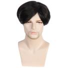 Peruca para homens de cabelo sintético preto curto com franja lateral 25,4 cm Peruca para homens de cabelo sintético preto curto com franja lateral 25,4 cm