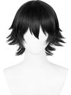 Peruca Peruca curta de anime preta Spiky, meio a meio, Ranpo Peruca Peruca curta de anime preta Spiky, meio a meio, Ranpo