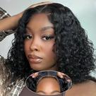 Peruca Pinketer Wear and Go Bob Human Hair Deep Wave 30cm
