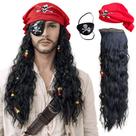 Peruca pirata com Tapa olho bandana one piece capitão jack