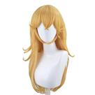 Peruca Princesa Peach Com Franja E Coroa Dourada, Peruca Longa Para Fantasia De Halloween E Anime