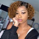 Peruca Quantum Love Curly Wave Short Bob Human Hair Ombre