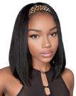 Peruca QUEENTAS 14" Bob Headband Natural Preta Sintética