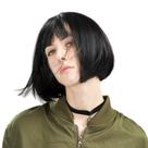 Peruca REECHO Short Bob, cabelo sintético de 11 polegadas com franja preta