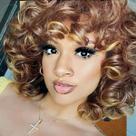 Peruca Retoleca Curly Afro Short Ombre Blonde para mulheres negras Peruca Retoleca Curly Afro Short Ombre Blonde para mulheres negras