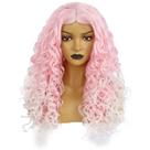 Peruca rosa Ombre Costume Cosplay 60 cm de comprimento, encaracolada, 420g Peruca rosa Ombre Costume Cosplay 60 cm de comprimento, encaracolada, 420g