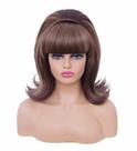 Peruca Rugelyss Short Brown misturada com Bang Retro Bouffant Beehive