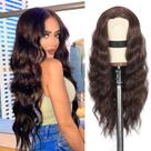 Peruca SCENTW Auburn Long Wavy Synthetic para mulheres com renda frontal