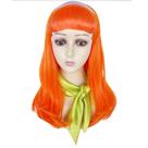 Peruca Scoobys Doos Daphnes Blake, cabelo sintético longo e encaracolado