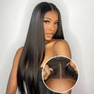Peruca sem cola ISEE Wear Go Straight Human Hair 60 cm 180%