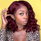 Peruca Silky Bob Body Wave 99J Burgundy 18" 230% de densidade